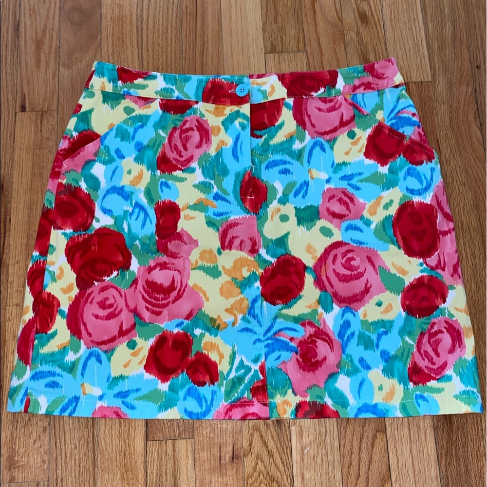 Talbots Floral Stretch Mini Skirt
